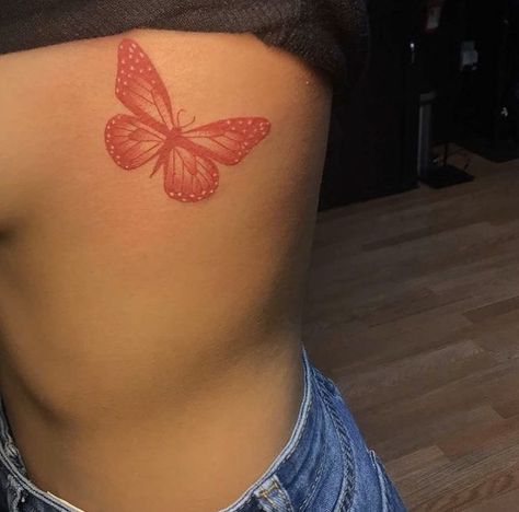 Red Butterfly Tattoo, Hand Tattoos For Girls, Cute Hand Tattoos, Pretty Hand Tattoos, Tattoo Butterfly, Spine Tattoos For Women, Tattoos For Black Skin, Red Ink Tattoos, Pretty Tattoos For Women