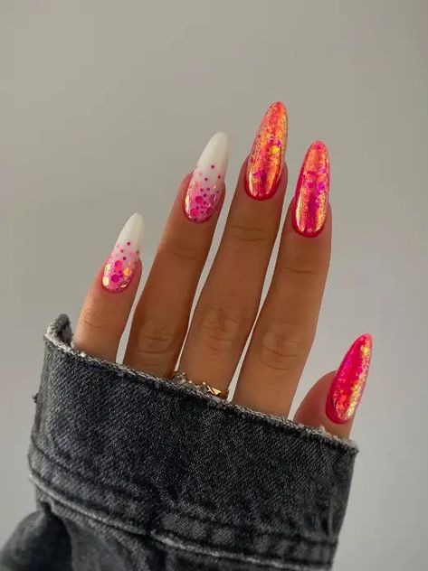 Fun Birthday Nails, Cute February Nails, February Nails Ideas, Shiny Nails Designs, February Nails, Ombre Nail, Gel Nails Diy, Cute Nail, Nail Envy