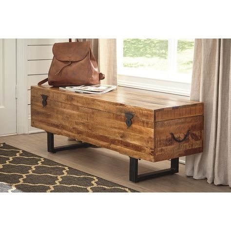 This McLaurin Wood Storage Bench constructed with solid mango wood in a planked hand worked surface and a light brown finish. The bench has hinged top to reveal storage inside. Bench base made from tubular metal in a black finish File Cabinet Storage, Girls Bed Canopy, Canopy Architecture, Retirement Ideas, Canopy Curtains, Canopy Bedroom, Backyard Canopy, Wood Storage Bench, Diy Canopy