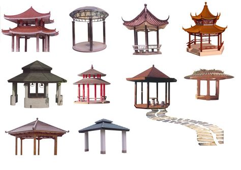 Photoshop PSD Chinese Pavilion 1 – CAD Design | Free CAD Blocks,Drawings,Details Photoshop Furniture, Tibetan Architecture, Rendering Interior Design, Chinese Pavilion, Rendering Interior, Kolam Koi, Chinese House, Bangunan Minecraft, Autocad Blocks