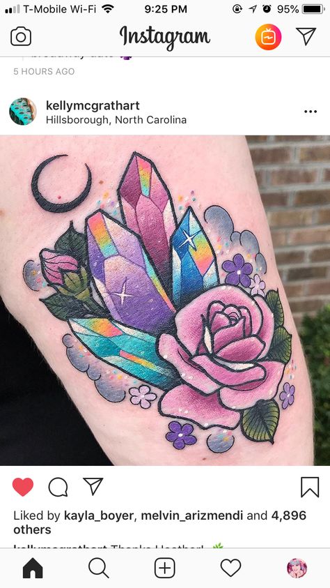 Colored Tattoos, See Tattoo, Gem Tattoo, Crystal Tattoo, Skin Art, Piercing Tattoo, Love Tattoos, A Tattoo, Beautiful Tattoos