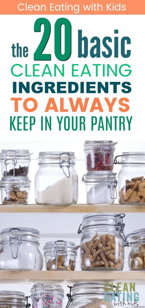 Clean Eating Pantry, Clean Eating Basics, Clean Pantry, Clean Eating Shopping List, Clean Eating With Kids, Healthy Pantry, Pantry Fridge, Pantry Organisation, Clean And Delicious