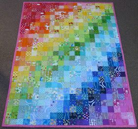 Rainbow Quilt Patterns, Pixel Quilt, Watercolor Quilt, Postage Stamp Quilt, Bright Quilts, Rainbow Quilt, Scrap Quilt Patterns, Patchwork Quilt Patterns, Scrappy Quilt