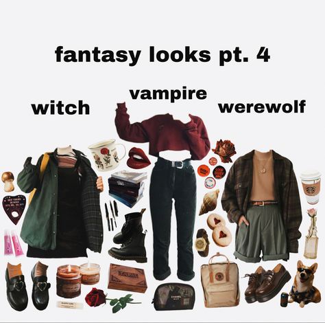 Werewolf Clothing Aesthetic, Werewolf Outfit Aesthetic, Mattie Core, Werewolf Aesthetic Outfit, Spooky Outfits Aesthetic, Hogwarts Fits, Space Academia, Marceline Outfits, Mixed Outfits