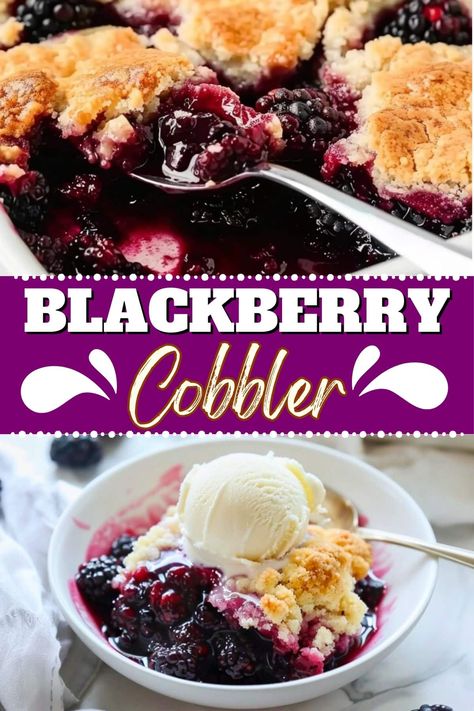 This old-fashioned blackberry cobbler is golden brown and crisp on the edges, jammy and moist in the center, and absolutely scrumptious in every bite. Blackberry Peach Crisp, Peach And Blackberry Cobbler, Blackberry Peach Cobbler, Easy Cobbler, Easy Blackberry Cobbler, Blackberry Peach, Blackberry Cobbler Recipe, Best Summer Desserts, Spring Dessert