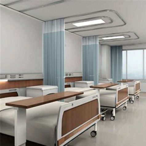 Medical Clinic Design, Hospital Design Architecture, Hospital Curtains, Medical Furniture, Healthcare Interior Design, Modern Hospital, Curtain Tracks, Medical Office Design, Hospital Architecture