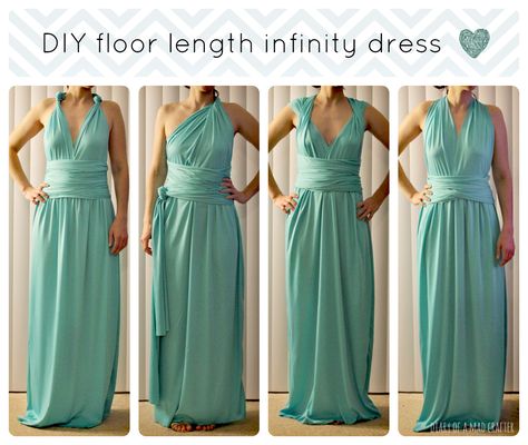 DIY Floor Length Infinity Dress | Diary of a Mad Crafter Diy Infinity Dress, Dress Sewing Pattern Free, Infinity Dress Tutorial, Adorable Crafts, Vestido Convertible, Sewing Pattern Free, Robe Diy, Dress Sewing Tutorials, Amazing Crafts