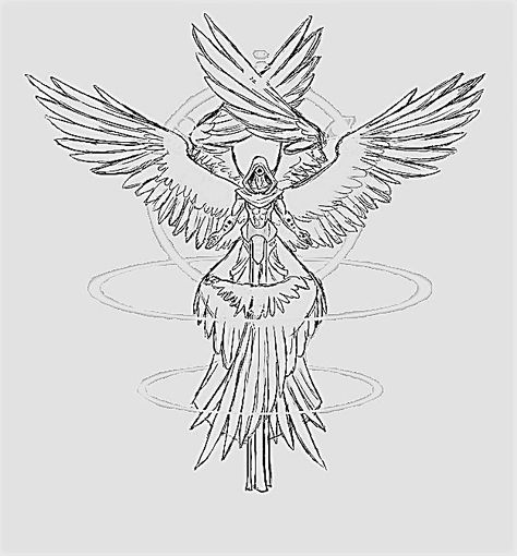 Arch Angel Drawing, Tattoo Drawing Reference, Art Drawings Dark, Seraphim Tattoo Design, Art Tattoo Drawing, Seraphim Angel Tattoo, Seraphim Tattoo, American Traditional Tattoo Ideas, Traditional Tattoo Ideas