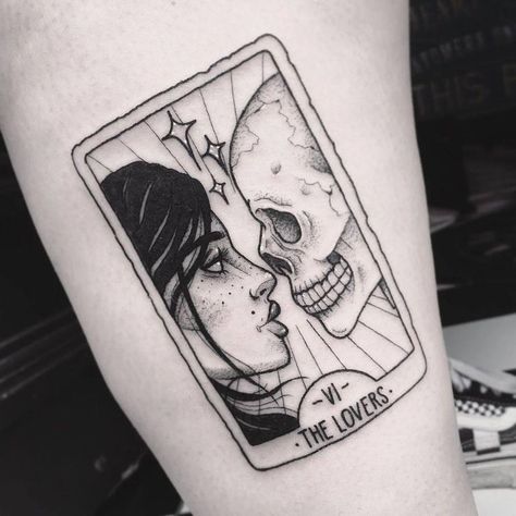 Kiss Tattoos, Tarot Tattoo, Tarot Card Tattoo, Tattoos For Lovers, Fire Tattoo, Spiritual Tattoos, People Talking, Card Tattoo, Dark Tattoo