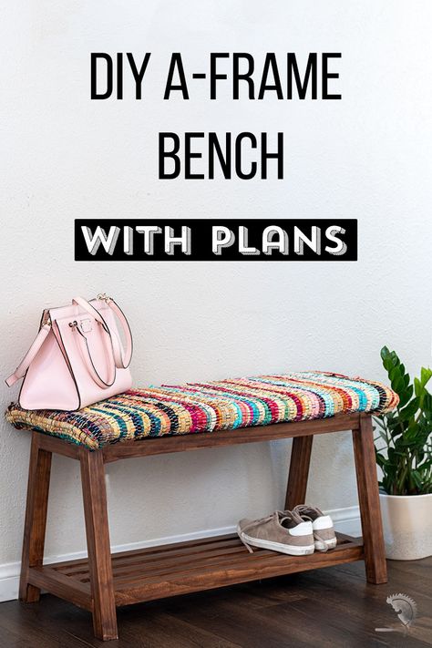 Easy DIY shoe storage bench! Perfect for the entryway. Love this upholstered DIY bench. Cool modern look! #anikasdiylife #woodworking #woodworkingplans Diy Upholstered Bench, Shoe Storage Plans, Build A Bench, Diy Bench Seat, Storage Cube Ottoman, Diy Shoe Storage, Shoe Storage Bench, Diy Shoe, Diy Entryway