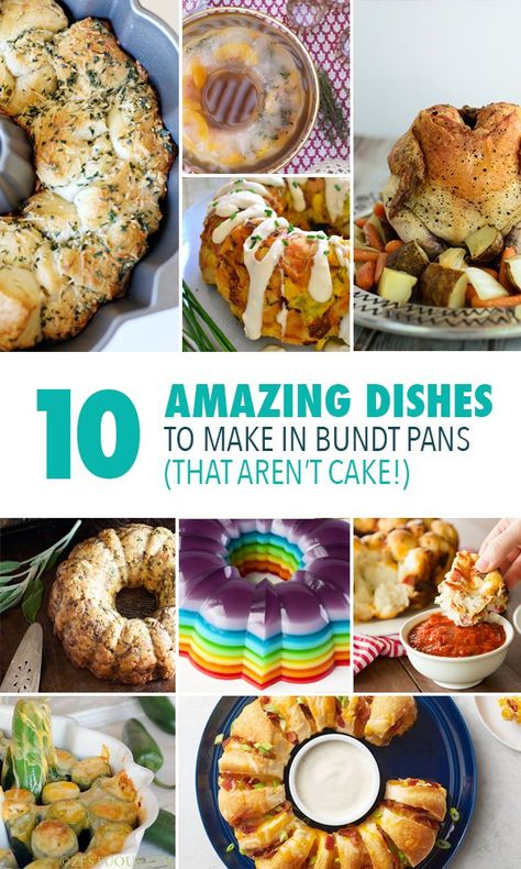 10 Amazing Dishes to Make in Bundt Pans (That Aren't Cake!) T Cake, Bundt Pan Recipes, Muffin Pan Recipes, Bundt Recipes, Bundt Pans, Savory Herb, Herb Cheese, Bundt Cake Pan, Sweet Recipes Desserts