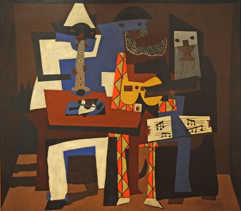 Pablo Picasso - Three Musicians [1921] | The three musicians… | Flickr Picasso Collage, Painting History, Picasso Pictures, Three Musicians, Expensive Paintings, Picasso Cubism, Picasso Portraits, Pablo Picasso Art, Art Picasso