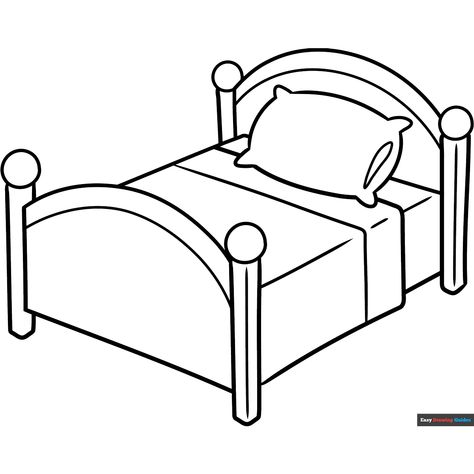 Free Cartoon Bed Coloring Page for Kids Bed Sheets Drawing, Cartoon Bedroom Ideas, Bed Cartoon Drawing, Bed Drawing Easy, Bed Cartoon, Bed Drawing, Mystery Island, Easy Drawing Guides, Creative Clips