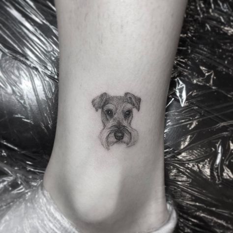 958 Likes, 26 Comments - CHRONIC INK 🇨🇦 (@chronicink) on Instagram: “Micro Dog Portrait Artist: @zeke_chronicink  Check out @chronicinkblackwork for our collection of…” Tattoo Perro, Zeus Tattoo, Dove Tattoos, Dog Memorial Tattoos, Pawprint Tattoo, Colorful Hairstyles, Memorial Tattoos, Music Tattoos, Dog Tattoo