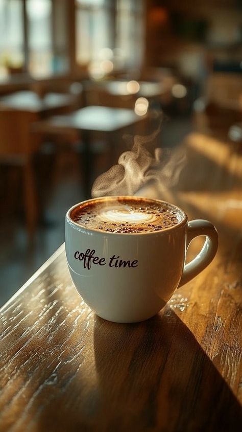 Warm Coffee Aesthetic, Cute Coffee Mugs Aesthetic, Coffee Time Morning, Coffee Shop Pictures, Coffee Pic, Enjoy Moment, Morning Coffee Photography, Coffee Latte Art, Coffee Shop Aesthetic