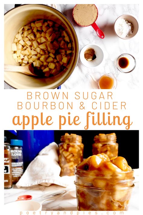 Maple Bourbon Apple Pie, Apple Pie Vodka, Bourbon Apple Pie, Bourbon Cider, Apple Cider Syrup, Work Breakfast, Apple Pie Cupcakes, Apple Pie Filling Recipes, Canned Apple Pie Filling