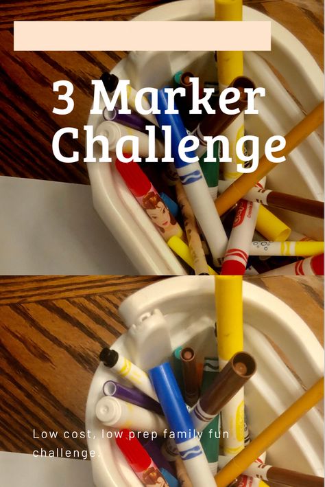 3 Color Challenge Drawing, 3 Marker Challenge Drawings, Three Marker Challenge, 3 Marker Challenge, May Crafts, Friend Things, Family Challenge, Ready Set Go, Friend Challenges