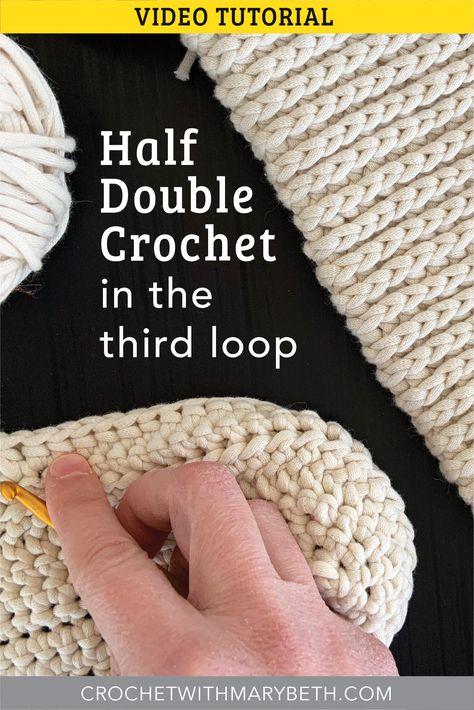 Looking for a YouTube tutorial that will teach you HDC in the third loop, also known as the back bar? In this video I demonstrate and explain which loop is the third loop, how to half double crochet into it, and why this beautiful modern stitch can only be worked in rounds. #hdcinthethirdloop #hdcinthebackbar #halfdoublecrochetinthethirdloop Third Loop Crochet, 3rd Loop Crochet, Front Post Half Double Crochet, Back Loop Only Crochet, Third Loop Half Double Crochet, Front Loop Vs Back Loop Crochet, Single Crochet Stitch Back Loop, Indie Crochet, Hdc Crochet