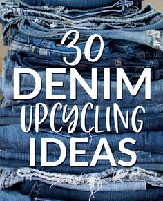 Repurpose Denim Jeans, Clothing Redo Upcycling, Things Made From Old Jeans, Denim Repurpose Ideas, Jean Crafts Ideas Upcycle, Denim Ideas Creative, Sewing Stiching Ideas, Blue Jean Upcycle, Things To Do With Denim