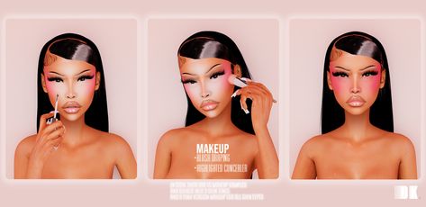 Hi babies, I'm making this incredible makeup available for your sims! This is a new trend seen in makeup style in the 70s and 80s, the makeup consists of strong makeup with the lightest concealer and… Sims 4 Foundation Makeup, Sims 4 Makeup Concealer, Sims 4 Cc 90s Makeup, Sims 4 Face Makeup, Concealer Sims 4 Cc, Sims 4 Makeup Blush, Sims 4 Cc Makeup Foundation, Sims 4 Full Face Makeup, Eyebrows Sims 4 Cc Patreon