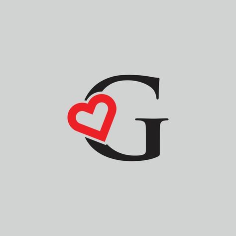 Logo Heart Letter G. Beautiful vector love logo design. G love outline creative letter design G Love Images, G With Heart, G Letter Design, Logo Design G, Love Logo Design, G Wallpaper, Best Poses For Boys, G Logo Design, G Letter