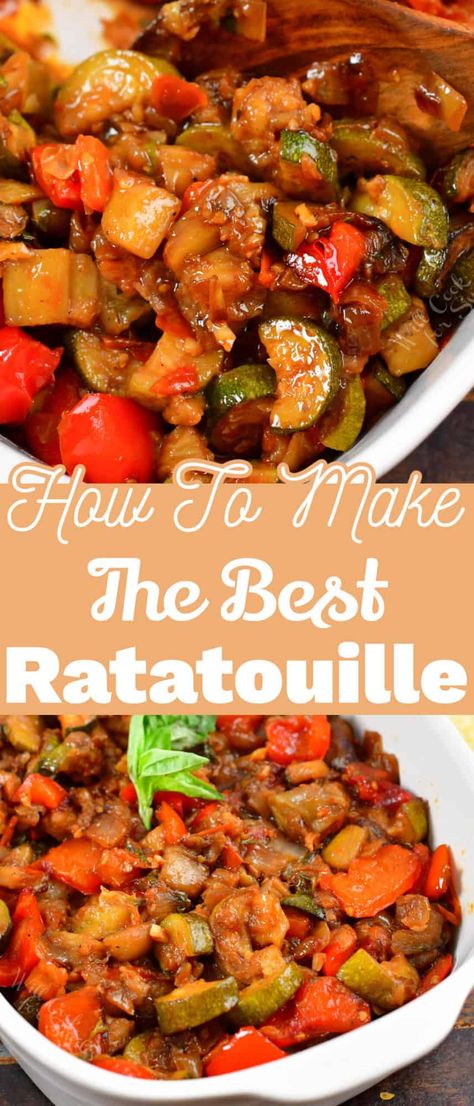 Roasted Vegetable Ratatouille, Traditional Ratatouille, Vegetable Ratatouille, Easy Ratatouille Recipes, Eggplant Recipes Easy, Eggplant Zucchini, Ratatouille Recipe, Summer Vegetables, Eggplant Dishes