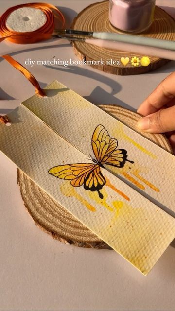 Diy Bookmark Ideas, Aesthetic Bookmark, Mohit Chauhan, Butterfly Bookmark, Bookmark Diy, Penanda Buku, Handmade Bookmarks Diy, Diy Bookmark, Aesthetic Butterfly