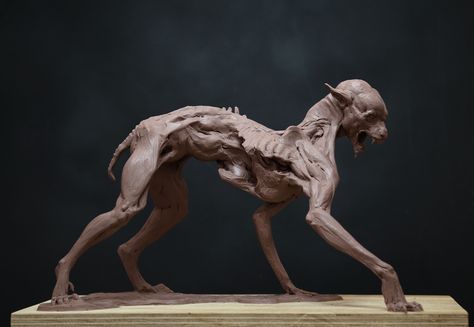 ArtStation - The Cursed (Eight for Silver) 2018 Creature Concept Maquette, Hatch Effects Arcane Creature, Animal Monster Concept Art, The Thing Creature, Six Legged Creature, Creature Anatomy, Zombie Creature, 6 Legged Creature, Dog Creature, Creature Sculpture