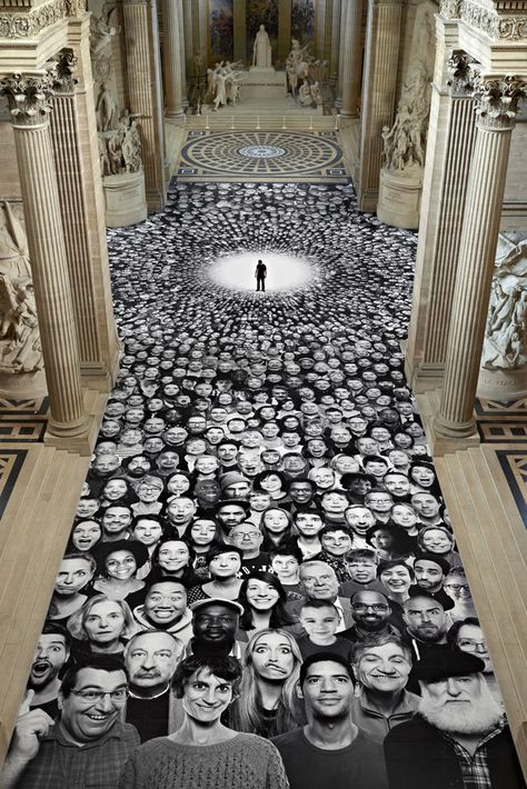 Artist JR turns the Panthèon in Paris INSIDE OUT | http://www.yatzer.com/jr-inside-out-pantheon Inside Out Project, 3d Street Art, Sculpture Installation, Land Art, Street Artists, Op Art, French Artists, Public Art, Banksy