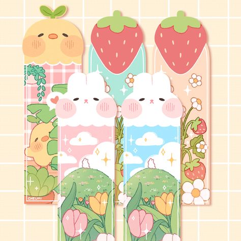 Cute Bookmark Designs – Cheumi Creative Bookmarks Design Ideas, Bookmark Packaging, Bookmark Illustration, Bunny Bookmark, Cookies Cute, Bookmark Designs, Cute Bookmark, Business Branding Inspiration, Creative Bookmarks