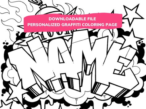 Personalized Graffiti Coloring Page - DOWNLOADABLE

Express your creativity with this unique coloring page featuring your own name or message!

This downloadable PDF file is perfect for kids of all ages, and makes a great gift for birthdays, holidays, or just to show someone you care.

Print your page at home or on your local print shop, and color.
#graffitifonts #freedownloads #urbanart #streetstyle #graffitilove Girly Graffiti Art, Graffiti Drawing Letters, Easy Graffiti Letters, Graffiti Coloring Pages, Classic Graffiti, Graffiti Elements, Free Graffiti Fonts, Graffiti Coloring, Graffiti Generator