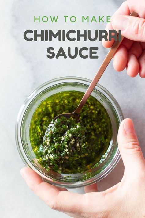 Chimichurri Sauce Mint Chimichurri, Chimichurri Sauce Recipe, Chimichurri Recipe, Vinaigrette Salad, Herb Sauce, Chimichurri Sauce, Green Sauce, Steak Sauce, Amazing Recipes