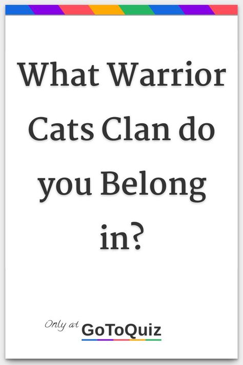 "What Warrior Cats Clan do you Belong in?" My result: RiverClan Funny Warrior Cats, Warrior Cats Bio Ideas, Feathertail Warrior Cats, Warrior Cats Quizzes, Warrior Cats Riverclan, Warrior Cat Pfp, Wcue Bio Ideas, Warrior Cats Name Ideas, Warrior Cats Tigerstar