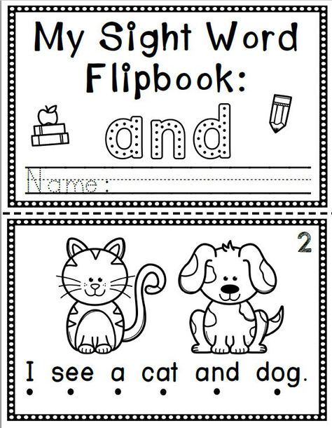 This Sight Word FlipBook for the word "and" is a fun, interactive, and engaging activity that provides your students with the opportunity to interact with the sight… Pre Primer Sight Words, The Sight Word, Rainbow Writing, Sight Word Worksheets, Sight Words Kindergarten, Sight Word Activities, Reading Centers, Phonics Worksheets, Word Activities