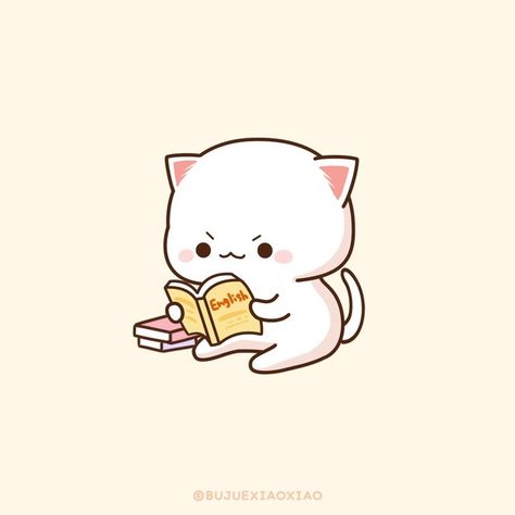 Peach and Goma on Instagram: “It's Book Day and English Day! 📚 Peach and Goma also Enjoy reading English book! 🍑👓 #peachandgoma #momoneko #bookday #englishday #peachcat” Peach Gif, Mochi Cats, Cat Animated, Peach Goma, English Day, Peach Cat, Chibi Cat, Perfect Peach, Cute Bear Drawings