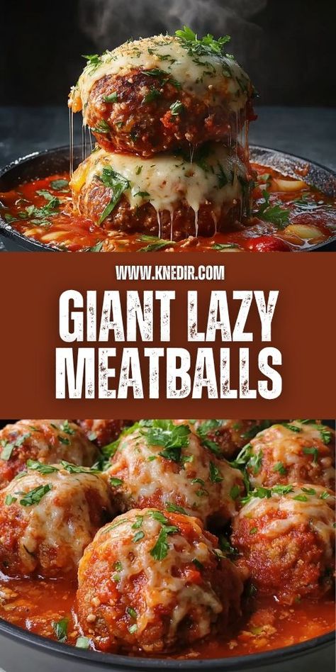 Giant Meatball Recipe, Giant Meatballs, Juicy Meatball Recipe, Giant Meatball, Beef And Pork Meatballs, Juicy Meatballs, Wholesome Meals, Sunday Dinners, Meatball Recipe