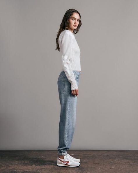 Miramar Jogger Sweatpants, Printed to Look like Denim Jeans White Long Sleeve Outfit, Cuffed Jeans Outfit, Denim Sweatpants, Long Sleeve Outfits, Cuffed Jeans, Sneakers Outfit, Jogger Sweatpants, White Long Sleeve, Jean Outfits