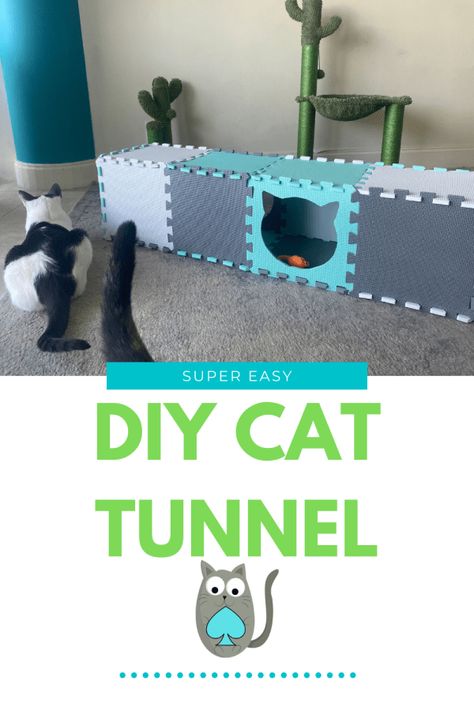 Diy Cat Tunnel, Diy Cat Shelves, Cats Toys, Homemade Cat Toys, Cat Shelf, Cat Patio, Foam Tiles, Shelves Ideas, Cat House Diy