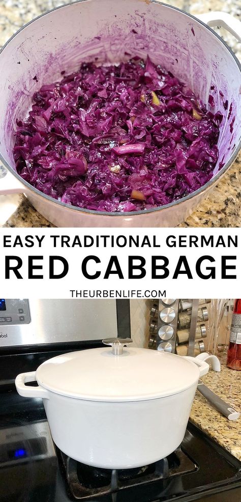 German Red Cabbage Recipe, Purple Cabbage Recipes, Bbq Dinners, Cooked Red Cabbage, German Red Cabbage, Red Cabbage Recipe, Red Cabbage With Apples, German Food Authentic, Red Cabbage Recipes