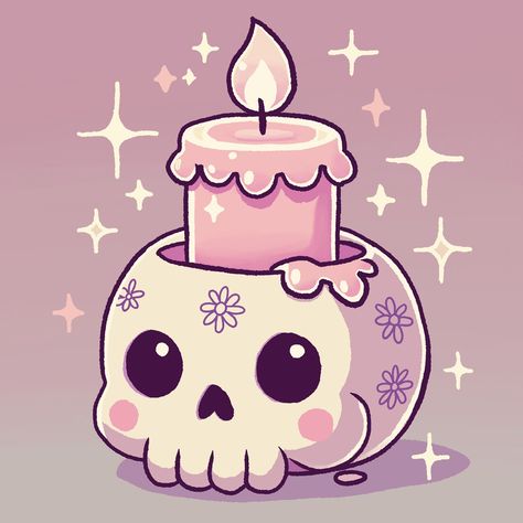 Sweetly spooky vibes with a pastel twist! 🕯️💀✨ This cute candle in a skull holder is bringing all the pastel goth charm you need. Perfect for cozy, creepy nights! 🌸 #PastelGoth #CandleArt #CuteAndCreepy #SpookySweet #KawaiiGoth #Illustration Kawaii Candle, Kawaii Spooky, Cute Candle, Pastel Goth Art, Pastel Halloween, Kawaii Goth, Cute Candles, Candle Art, Goth Art