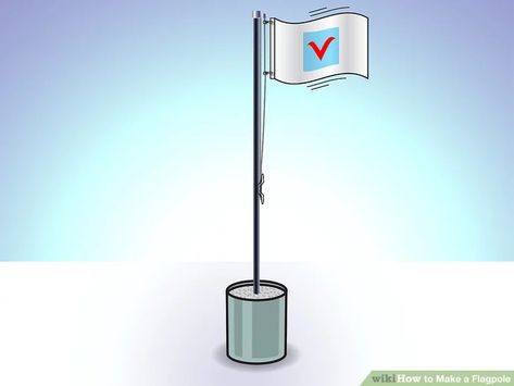 How to Make a Flagpole (with Pictures) - wikiHow Flag Poles Ideas, Diy Flag Holder, Flag Pole Ideas Diy, Diy Flag Pole, Pvc Flag Pole, Diy Flag, Flag Pole Holder, Flag Pole Stand, Government Building