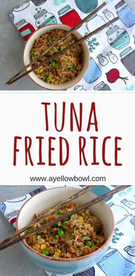 Canned Tuna Fried Rice Recipe Tuna Fried Rice, Pork Sisig, Tuna Rice, Canned Tuna Recipes, Pork Adobo, Arroz Frito, Canned Tuna, Tuna Recipes, Fried Rice Recipe