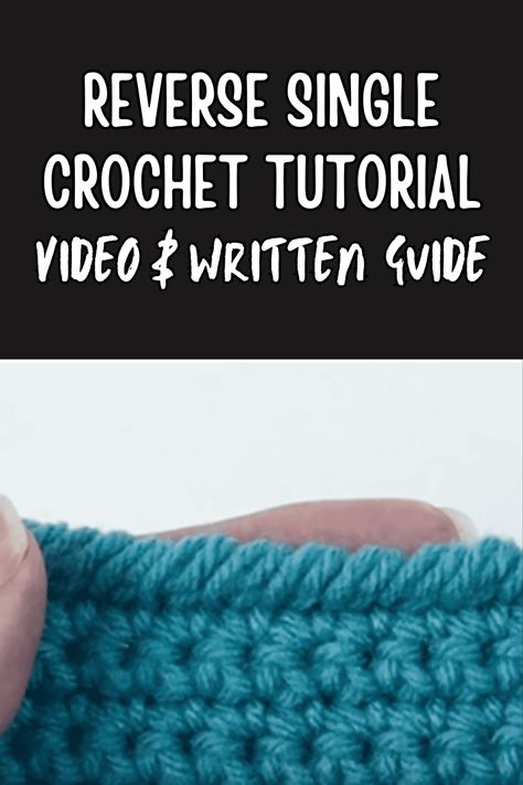 "Master the reverse single crochet stitch with our step-by-step reverse single crochet tutorial! Elevate your crochet projects with this unique edging technique. Perfect for adding a polished finish to blankets, scarves, and more. Start crocheting with confidence and create stunning pieces today!" Reverse Crochet Stitch, Reverse Single Crochet Stitch, Reverse Sc Crochet, Reverse Single Crochet Tutorial, Single Crochet Edging, Reverse Single Crochet Edging, Single Crochet Stitch Patterns, Crochet Finishing Edge, Crochet Edge Stitches