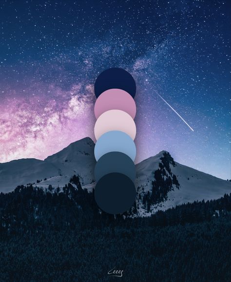 Dream Colour Palette, Twilight Sky Color Palette, Stary Night Color Pallete, Constellation Color Palette, Twilight Colour Palette, Night Sky Colour Palette, Starry Sky Color Palette, Astronomy Color Palette, Lunar Color Palette