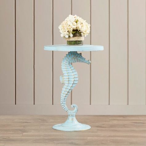 Tenesa Sea Horse Table Horse Table, Coastal Ideas, Beautiful Beach Houses, Dream Beach Houses, Seaside Decor, Tropical Home Decor, Beach Cottage Decor, Beach House Interior, Florida House