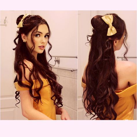 Princess Belle Hair, Beauty And The Beast Halloween, Disney Hairstyles, Jackie Wyers, Beauty And The Beast Dress, Belle Halloween, Belle Makeup, Beauty And The Beast Costume, Belle Hairstyle