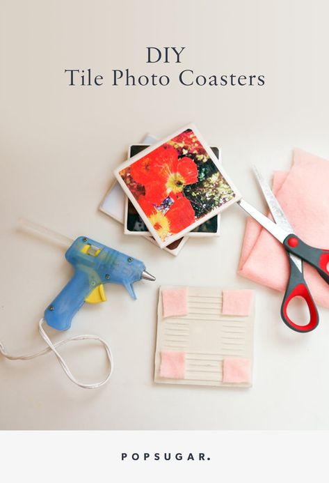 DIY These Tile Photo Coasters For the Perfect Personalized Gift Christmas Tile Coasters, Tile Coasters Diy, Diy Tile Coasters, Coasters Tile, Picture Coasters, Diy Coasters Tile, Coaster Projects, Coasters Diy, Creative Tile