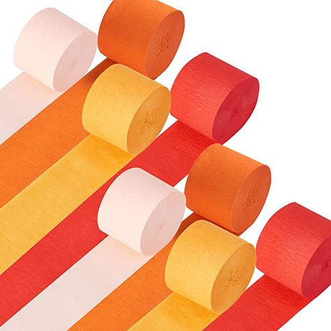 Amazon.com: HDO Crepe Paper Streamers, 8 Rolls 656 Ft Party Streamers Kit, Pink Yellow Orange Red Streamer for Birthday Anniversary Baby Shower Bridal Shower Thanksgiving Party Decoration 1.8 Inch x 82 Ft/Roll : Home & Kitchen Party Streamer, Black And Gold Party Decorations, Crepe Streamers, Thanksgiving Party Decorations, Crepe Paper Streamers, Party Streamers, Paper Streamers, Gold Party Decorations, Balloon Ribbon