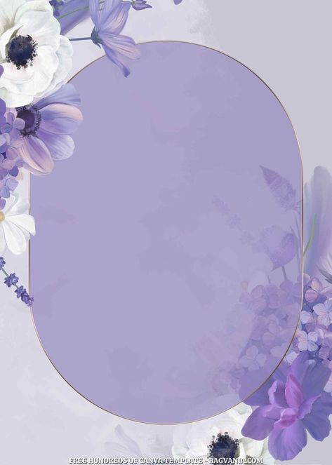 Front Page Printable, Lavender Template, Front Page Template, Purple Birthday Invitations, Purple Background Images, Background Invitation, Wedding Background Wallpaper, Purple Invitations, Flower Background Design