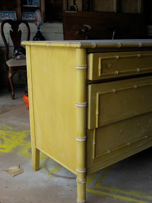 This beautiful bamboo styled dresser is now a lovely shade of green, kelly green! Bamboo Furniture Makeover, Styled Dresser, Bamboo Bedroom, Bamboo Dresser, Dresser Redo, Painted Bamboo, Dresser Furniture, Bamboo Furniture, Dresser Makeover